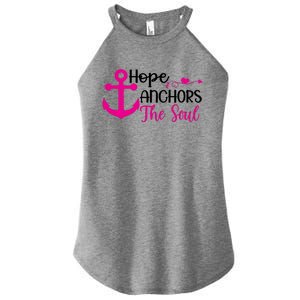 Breast Cancer Awareness Hope Anchors The Soul Women's Perfect Tri Rocker Tank