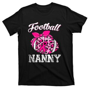 Breast Cancer Awareness Pink Ribbon Football Leopard Gift T-Shirt