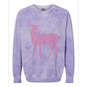 Breast Cancer Awareness Pink Ribbon & Survivor Deer Colorblast Crewneck Sweatshirt