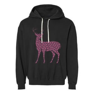 Breast Cancer Awareness Pink Ribbon & Survivor Deer Garment-Dyed Fleece Hoodie