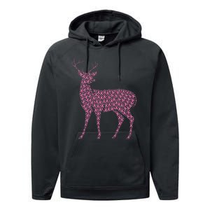 Breast Cancer Awareness Pink Ribbon & Survivor Deer Performance Fleece Hoodie