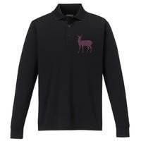 Breast Cancer Awareness Pink Ribbon & Survivor Deer Performance Long Sleeve Polo