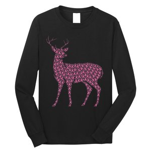 Breast Cancer Awareness Pink Ribbon & Survivor Deer Long Sleeve Shirt