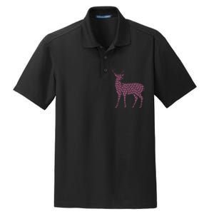 Breast Cancer Awareness Pink Ribbon & Survivor Deer Dry Zone Grid Polo