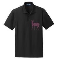 Breast Cancer Awareness Pink Ribbon & Survivor Deer Dry Zone Grid Polo