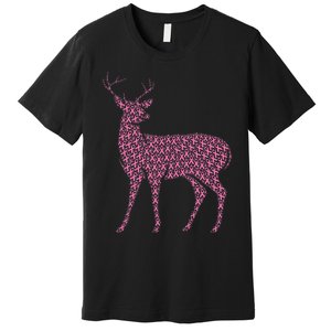 Breast Cancer Awareness Pink Ribbon & Survivor Deer Premium T-Shirt