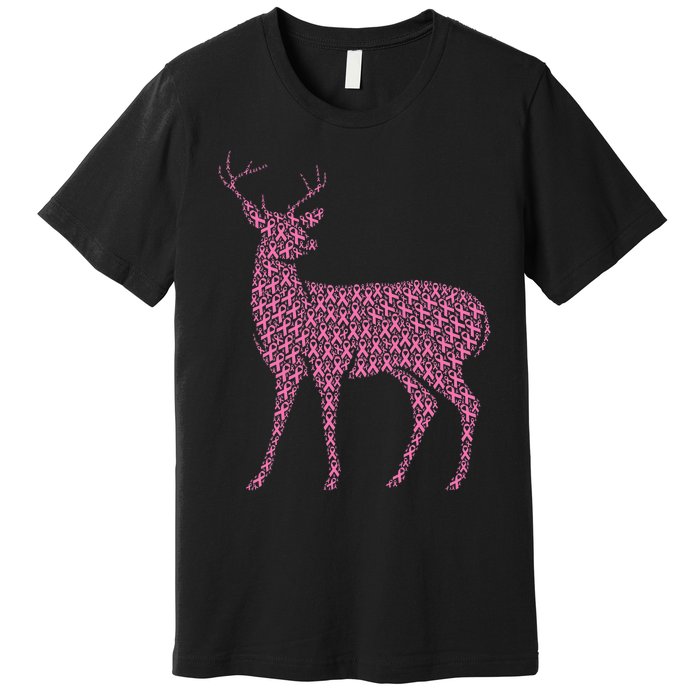 Breast Cancer Awareness Pink Ribbon & Survivor Deer Premium T-Shirt