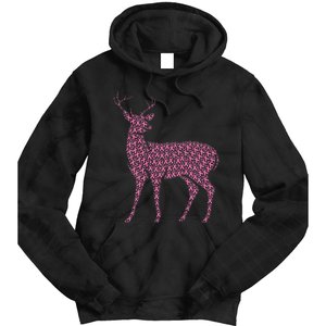 Breast Cancer Awareness Pink Ribbon & Survivor Deer Tie Dye Hoodie