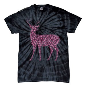 Breast Cancer Awareness Pink Ribbon & Survivor Deer Tie-Dye T-Shirt