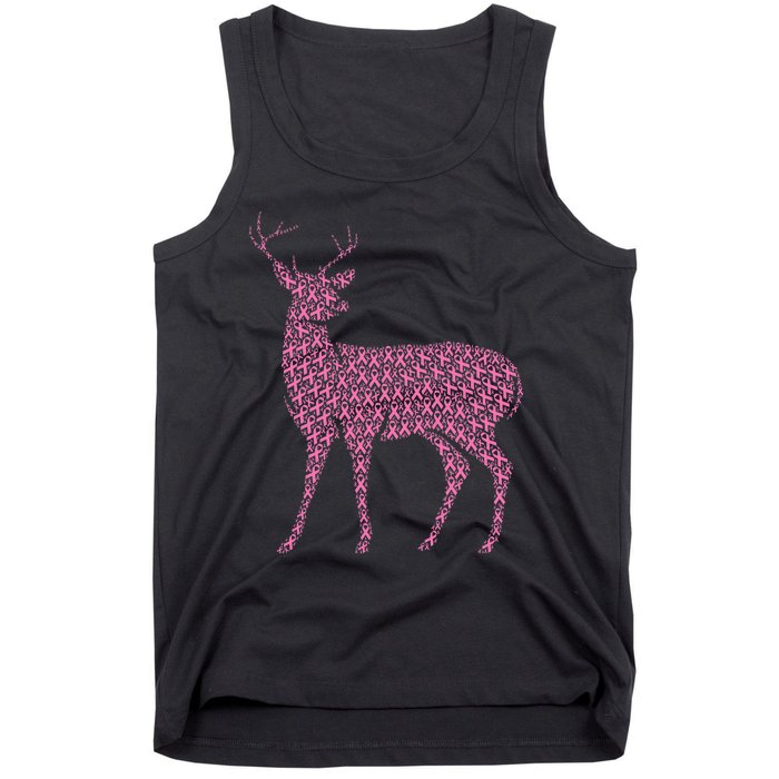 Breast Cancer Awareness Pink Ribbon & Survivor Deer Tank Top