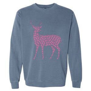 Breast Cancer Awareness Pink Ribbon & Survivor Deer Garment-Dyed Sweatshirt