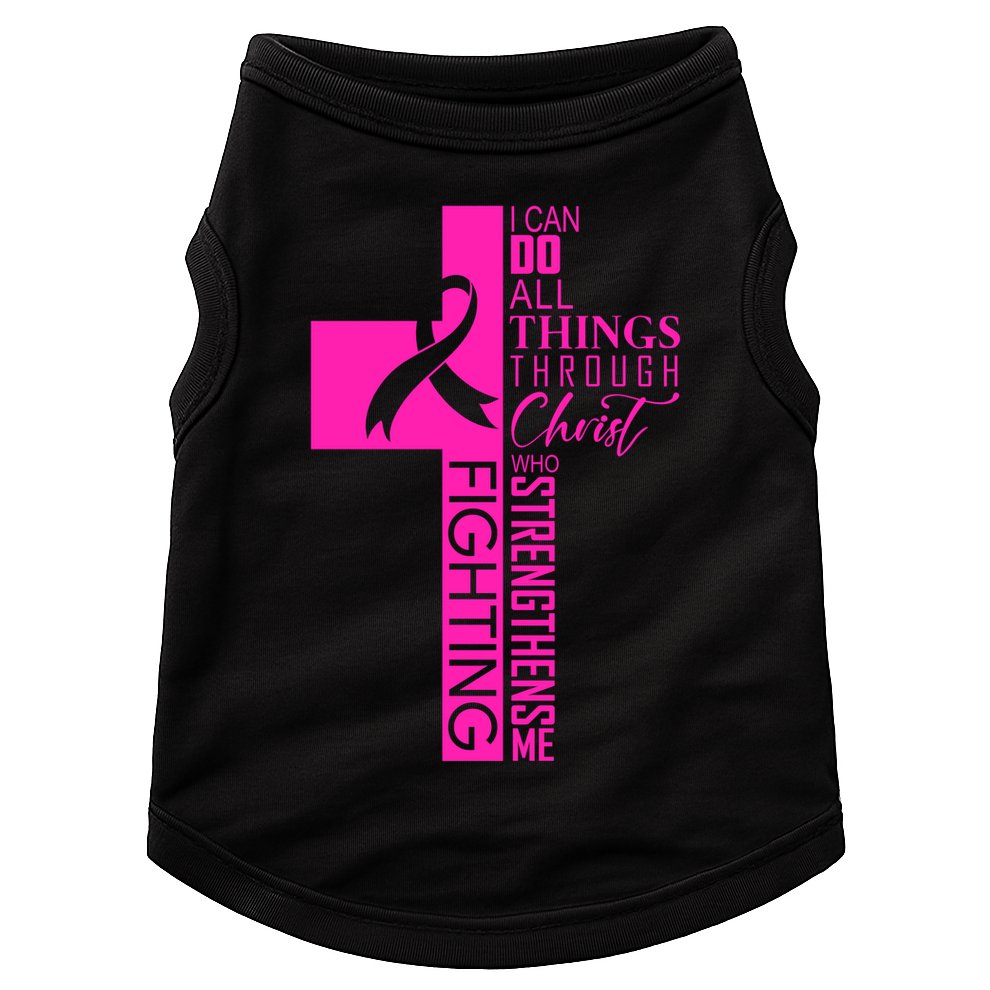 Breast Cancer Awareness Christian Cross Faith Doggie Tank