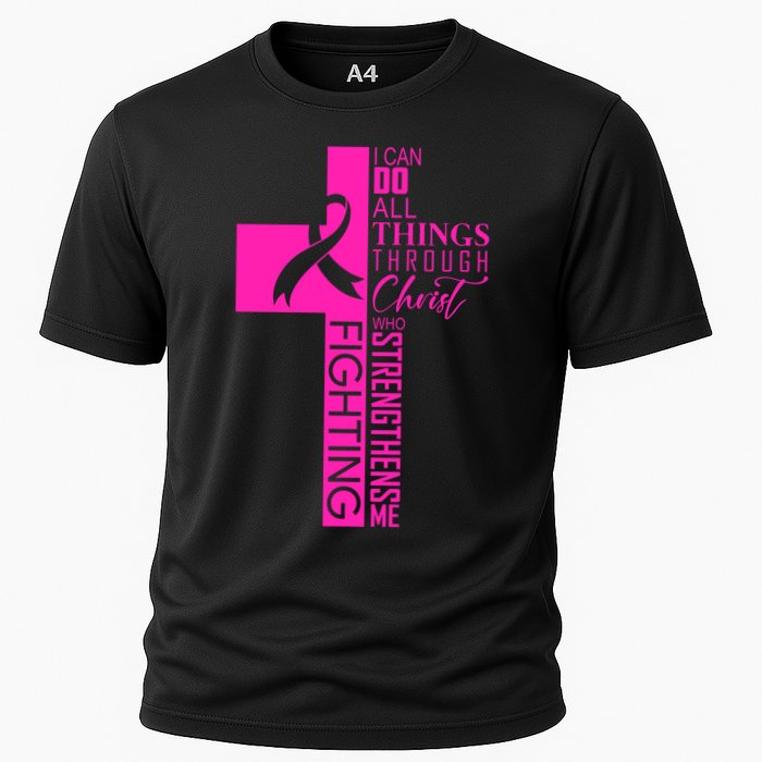 Breast Cancer Awareness Christian Cross Faith Performance Shirt