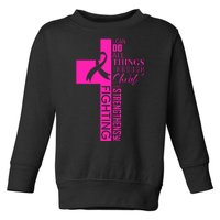 Breast Cancer Awareness Christian Cross Faith Toddler Sweatshirt