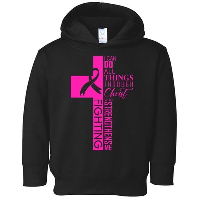 Breast Cancer Awareness Christian Cross Faith Toddler Hoodie