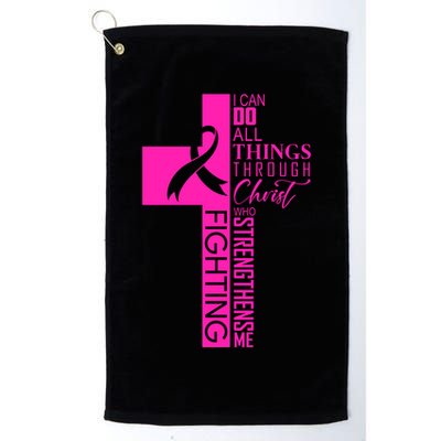 Breast Cancer Awareness Christian Cross Faith Golf Towel