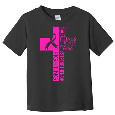 Breast Cancer Awareness Christian Cross Faith Toddler T-Shirt