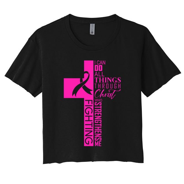 Breast Cancer Awareness Christian Cross Faith Crop Top