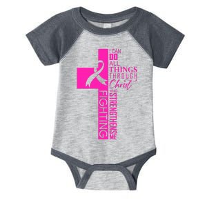 Breast Cancer Awareness Christian Cross Faith Infant Baby Jersey Bodysuit