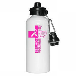 Breast Cancer Awareness Christian Cross Faith Aluminum Water Bottle