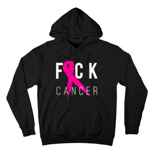 Breast Cancer Awareness Gift Fuck Cancer Retro Distressed Hoodie