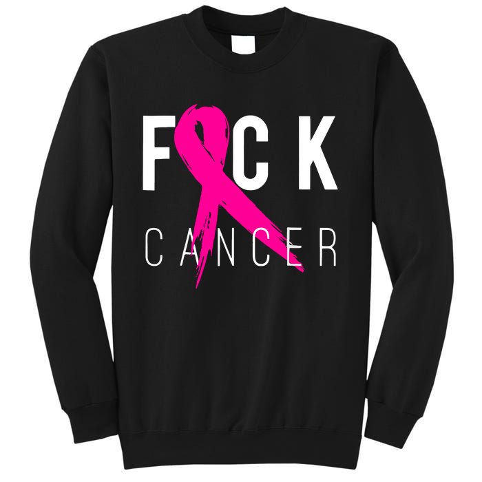 Breast Cancer Awareness Gift Fuck Cancer Retro Distressed Sweatshirt