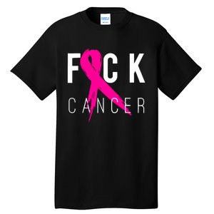 Breast Cancer Awareness Gift Fuck Cancer Retro Distressed Tall T-Shirt