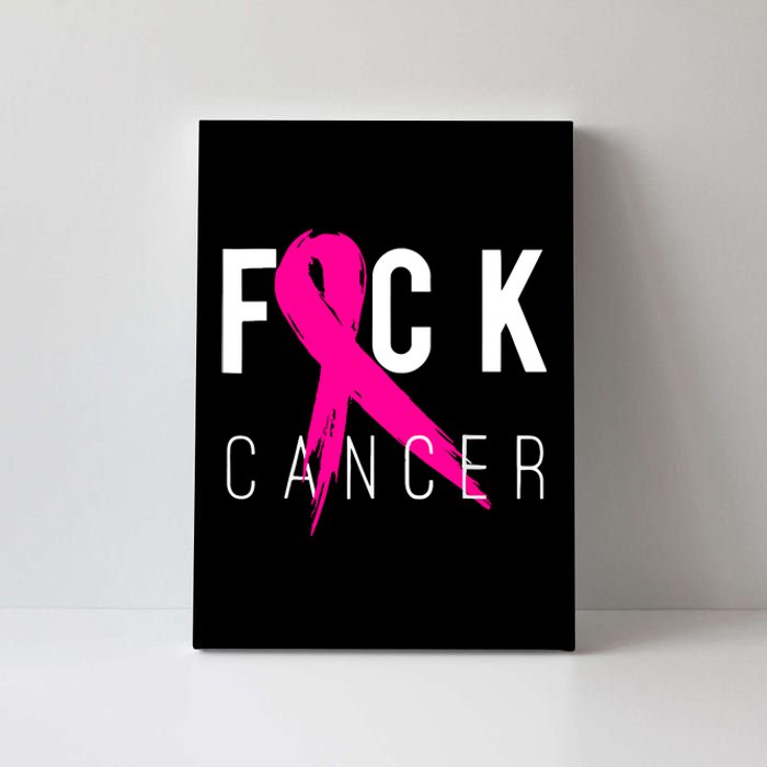 Breast Cancer Awareness Gift Fuck Cancer Retro Distressed Canvas