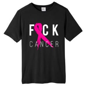 Breast Cancer Awareness Gift Fuck Cancer Retro Distressed Tall Fusion ChromaSoft Performance T-Shirt