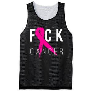 Breast Cancer Awareness Gift Fuck Cancer Retro Distressed Mesh Reversible Basketball Jersey Tank