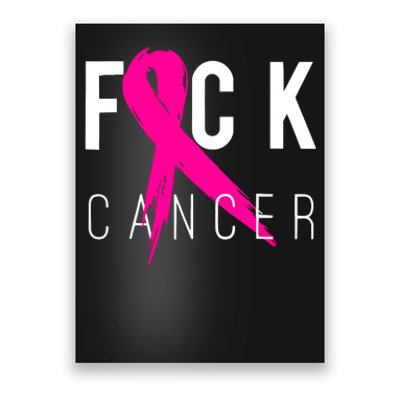 Breast Cancer Awareness Gift Fuck Cancer Retro Distressed Poster