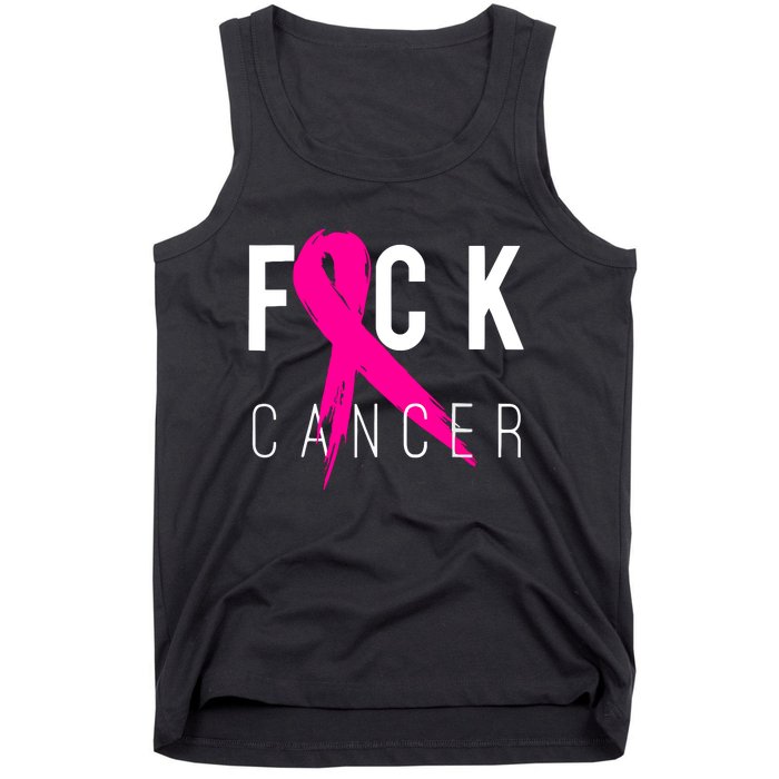 Breast Cancer Awareness Gift Fuck Cancer Retro Distressed Tank Top