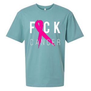 Breast Cancer Awareness Gift Fuck Cancer Retro Distressed Sueded Cloud Jersey T-Shirt