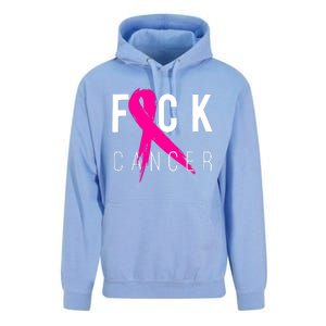 Breast Cancer Awareness Gift Fuck Cancer Retro Distressed Unisex Surf Hoodie