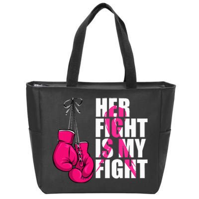 Breast Cancer Awareness Husband Support Squad Zip Tote Bag