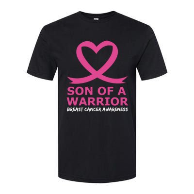 Breast Cancer Awareness Son Of A Warrior Pink Heart Ribbon Cute Gift Softstyle® CVC T-Shirt