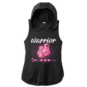 Breast Cancer Awareness Pink Boxing Gloves Warrior Ladies PosiCharge Tri-Blend Wicking Draft Hoodie Tank