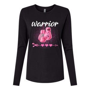 Breast Cancer Awareness Pink Boxing Gloves Warrior Womens Cotton Relaxed Long Sleeve T-Shirt