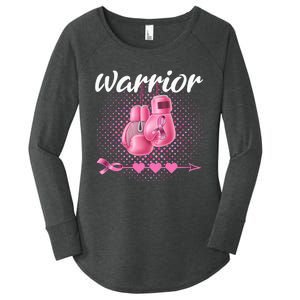 Breast Cancer Awareness Pink Boxing Gloves Warrior Women's Perfect Tri Tunic Long Sleeve Shirt