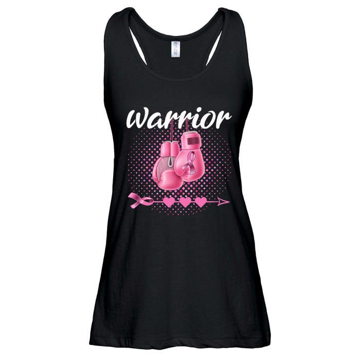 Breast Cancer Awareness Pink Boxing Gloves Warrior Ladies Essential Flowy Tank