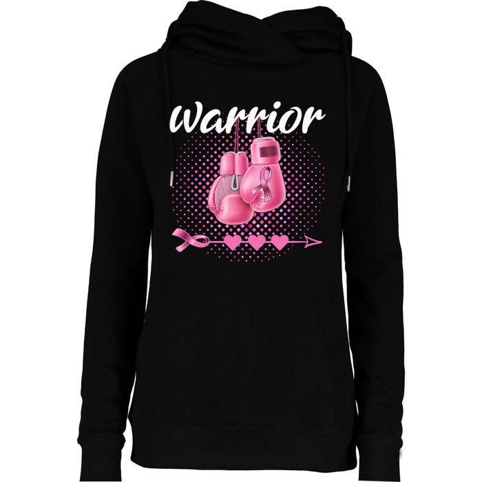 Breast Cancer Awareness Pink Boxing Gloves Warrior Womens Funnel Neck Pullover Hood