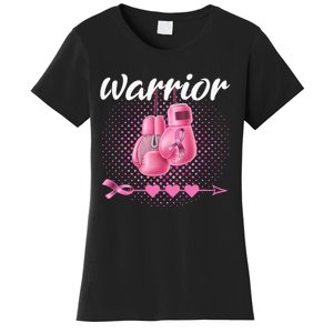 Breast Cancer Awareness Pink Boxing Gloves Warrior Women's T-Shirt