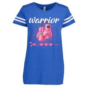 Breast Cancer Awareness Pink Boxing Gloves Warrior Enza Ladies Jersey Football T-Shirt