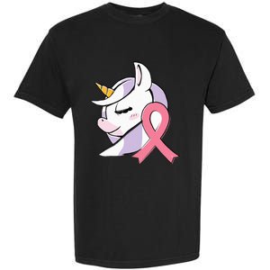 Breast Cancer Awareness Toddler Pink Ribbon Unicorn Garment-Dyed Heavyweight T-Shirt