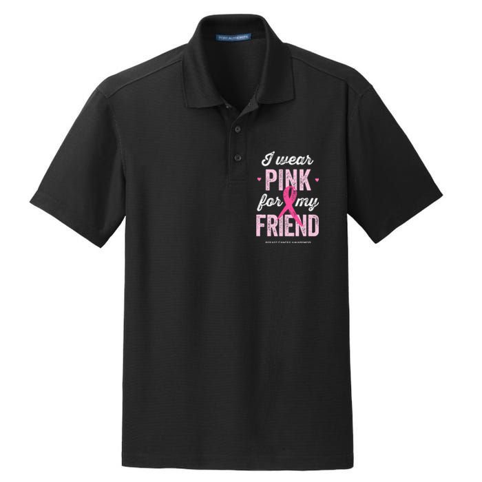 Breast Cancer Awareness s I Wear Pink for My Friend Dry Zone Grid Polo