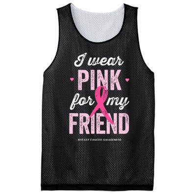 Breast Cancer Awareness s I Wear Pink for My Friend Mesh Reversible Basketball Jersey Tank