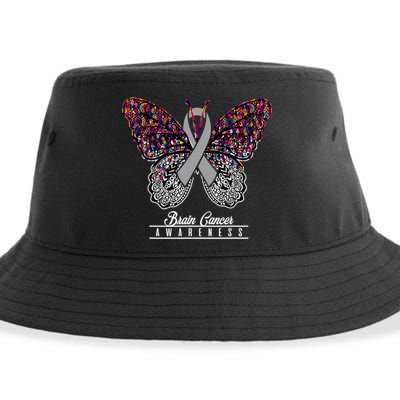 Brain Cancer Awareness Cute Gift Butterfly Lovers Funny Gift Sustainable Bucket Hat