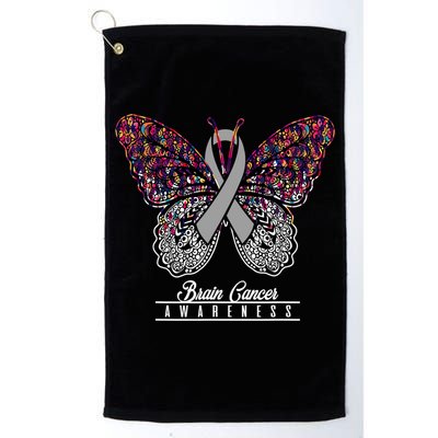 Brain Cancer Awareness Cute Gift Butterfly Lovers Funny Gift Golf Towel