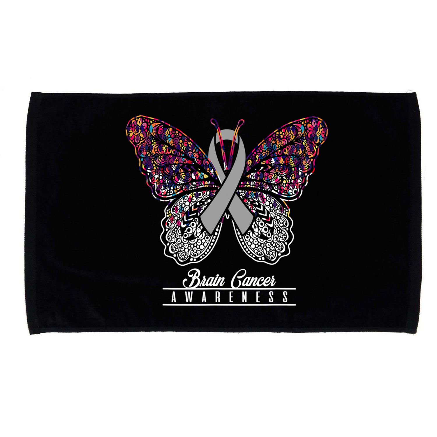 Brain Cancer Awareness Cute Gift Butterfly Lovers Funny Gift Microfiber Hand Towel