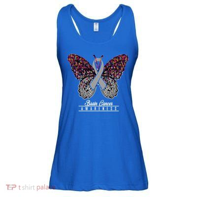Brain Cancer Awareness Cute Gift Butterfly Lovers Funny Gift Ladies Essential Flowy Tank